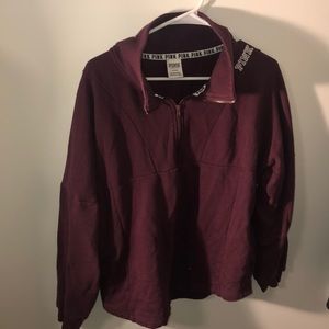 Maroon quarter zip from Pink